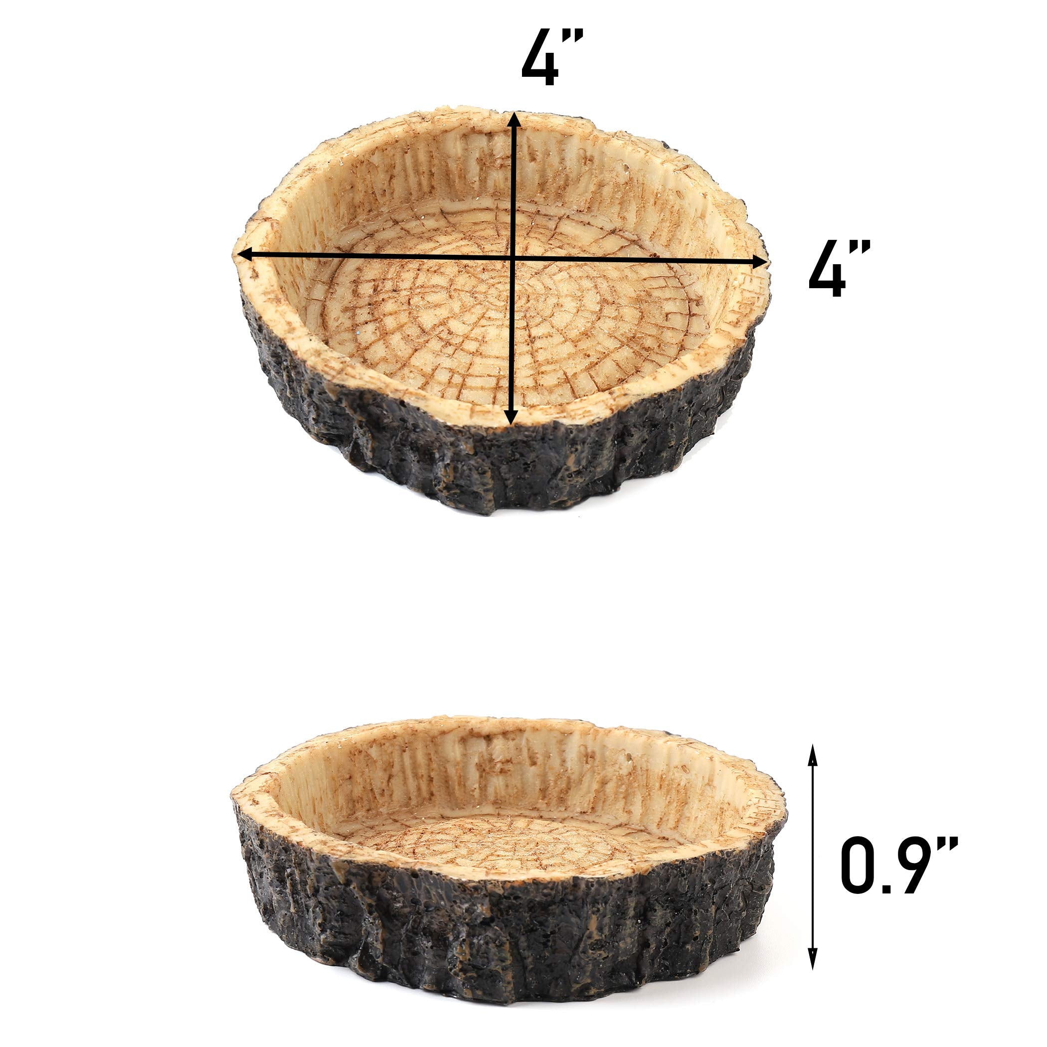 CalPalmy 2 Pack Reptile Water and Food Bowls, Novelty Food Bowl for Lizards, Young Bearded Dragons, Small Snakes and More - Made